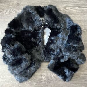 NWT Cropped Real Fur Coat